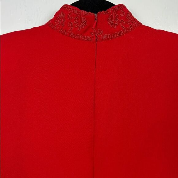 Marie St. Claire Vintage Short Sleeve Embroidered Qipao Dress Size 12 - Picture 5 of 9